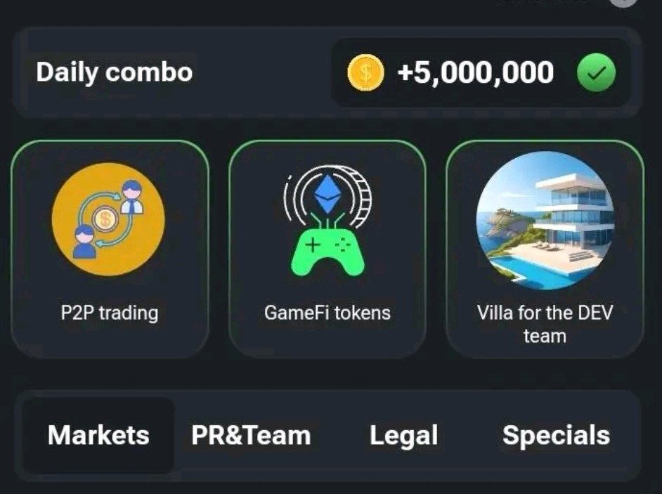 P2P trading, GameFi tokens, Villa for the DEV team